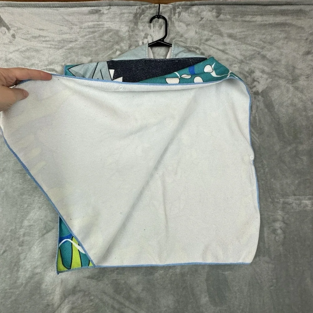 Kids Shark Hooded Beach Towel Pool Bath Towel Soft Absorbent Poncho